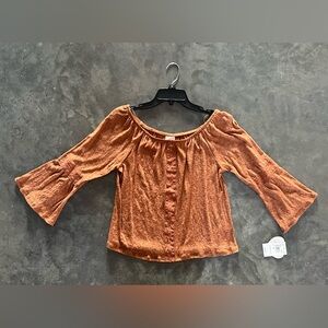 NWT Self Esteem BOHO Juniors Fashion Knit Top Sz M